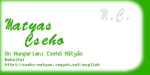 matyas cseho business card